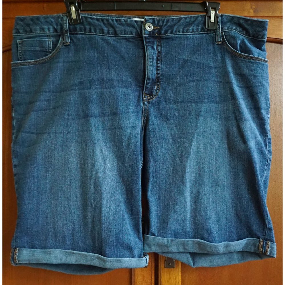 St. John's Bay Medium-Wash Denim Bermuda Shorts